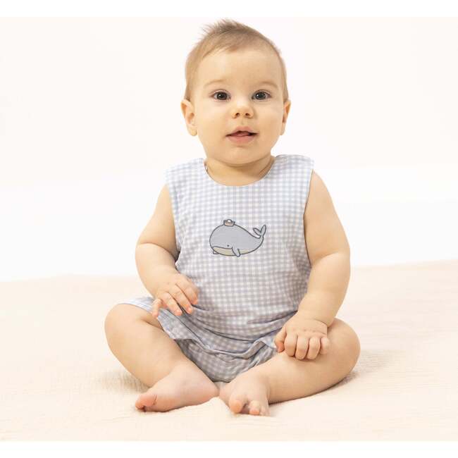 Bubbly Sailor Whales Blue, Sleeveless Jon Jon