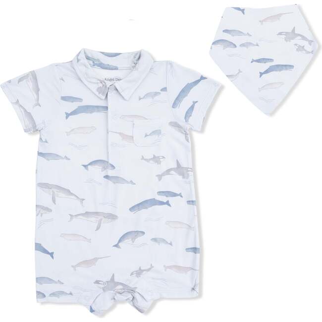 Little Whales, Polo Shortie & Bandana Bib