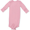 Solid Rose Elegance, Knotted Gown and Headband - Nightgowns - 2
