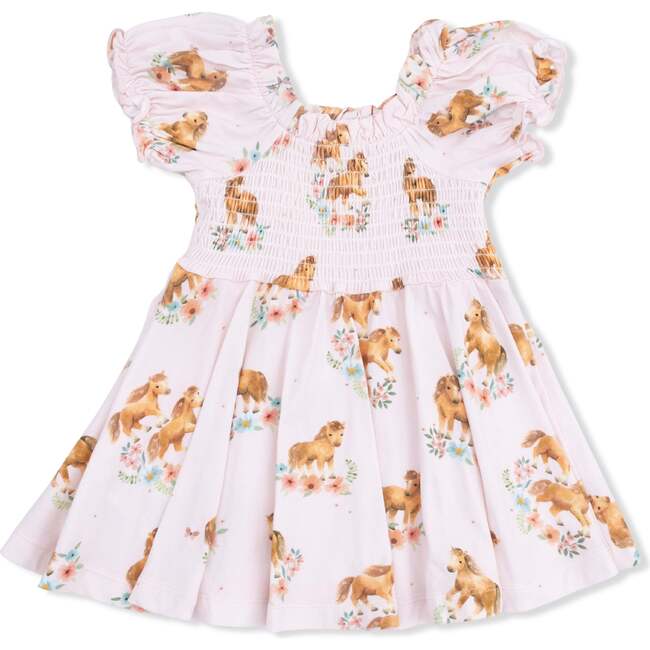 Pink Ponies, Smocked Twirly Dress