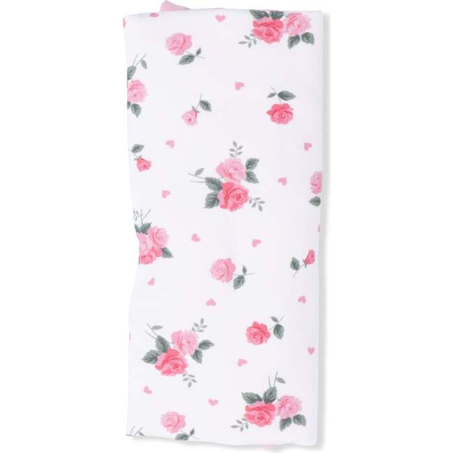 Pink Rosettes, Ruffle Burp Cloth