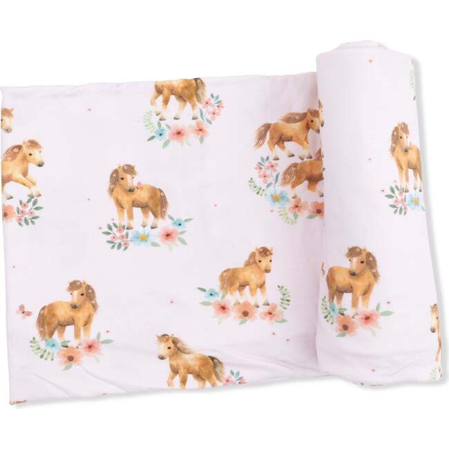 Pink Ponies, Swaddle Blanket