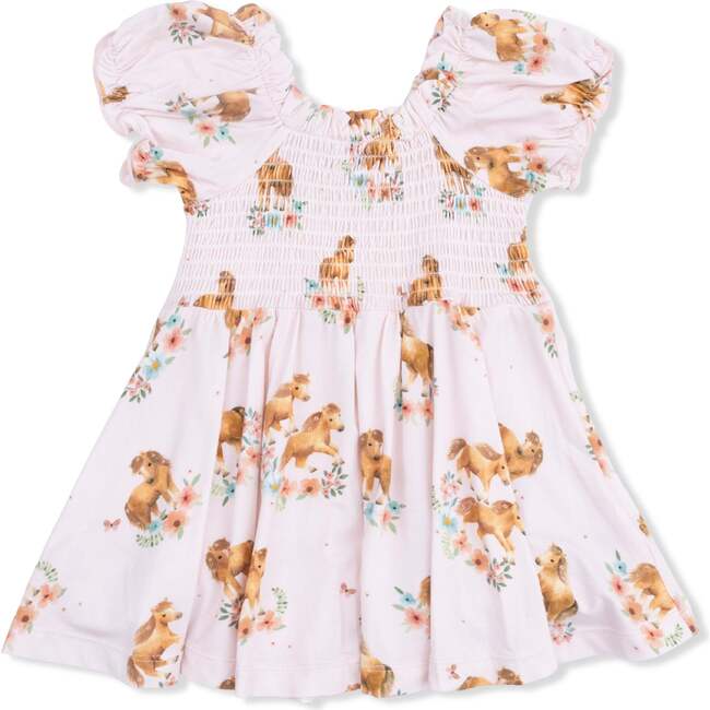 Pink Ponies, Smocked Twirly Dress - Dresses - 4
