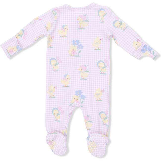 Vintage Spring Ducklings Pink, 2 Way Zipper Footie