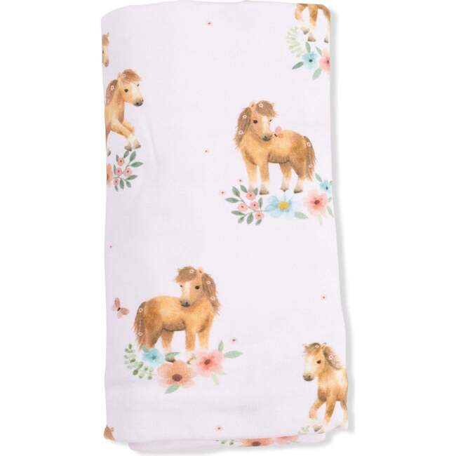 Pink Ponies, Swaddle Blanket