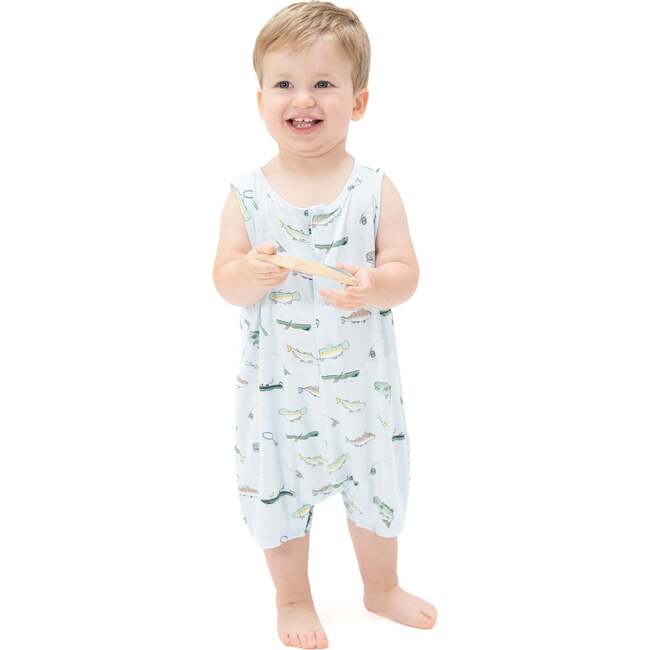 Fishing, Sleeveless Shortie Romper