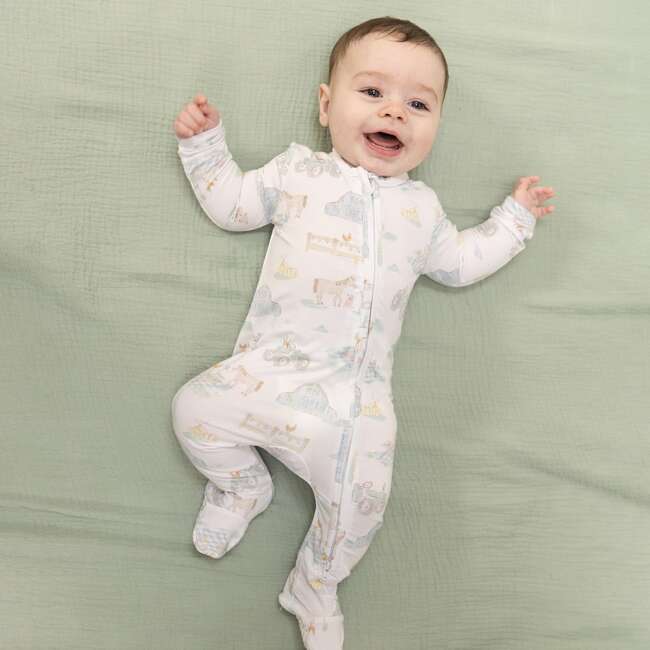 Farm Animal Party, 2 Way Zipper Footie