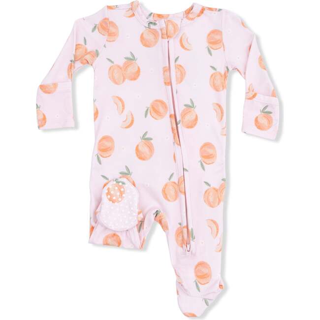 Sweet Peach, 2 Way Ruffle Back Zipper Footie