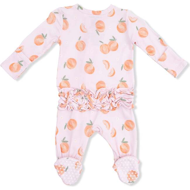 Sweet Peach, 2 Way Ruffle Back Zipper Footie