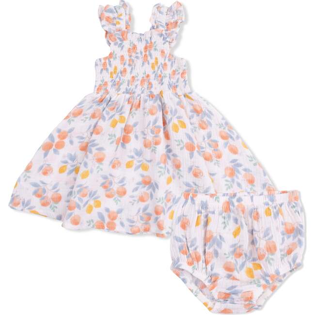 Citrus Floral , Smocked Sundress