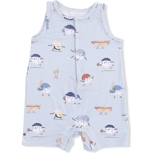 Baseballs Playing Baseball, Sleeveless Shortie Romper