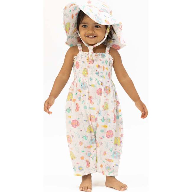 Sunny Coral Reef Fish, Smocked Romper