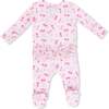 Sweet Bow Cherries, 2 Way Ruffle Back Zipper Footie - Footie Pajamas - 3