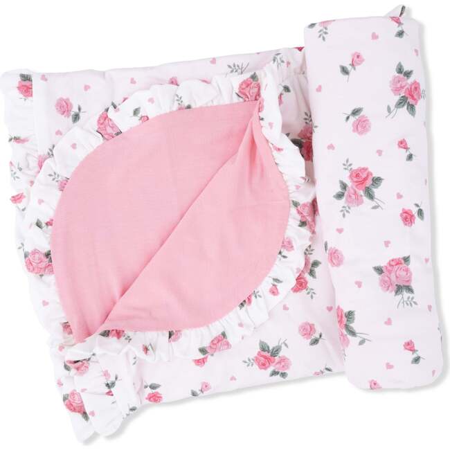 Pink Rosettes, Ruffle Blanket