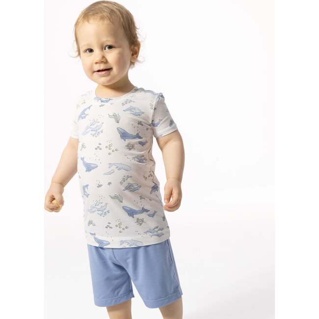 Watercolor Blue Whales, Loungewear Short Set