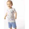 Watercolor Blue Whales, Loungewear Short Set - Mixed Apparel Set - 1 - thumbnail