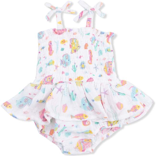 Sunny Coral Reef Fish, Smocked Bubble with Skirt