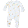 Vintage Spring Ducklings Green, 2 Way Zipper Footie - Footie Pajamas - 2