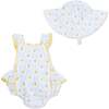 Lovely Lemons, Ric Rac Ruffle Sunsuit & Sun Hat - Rompers - 1 - thumbnail