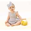 Micro Gingham Blue Blizzard, Ric Rac Ruffle Sunsuit - Rompers - 1 - thumbnail