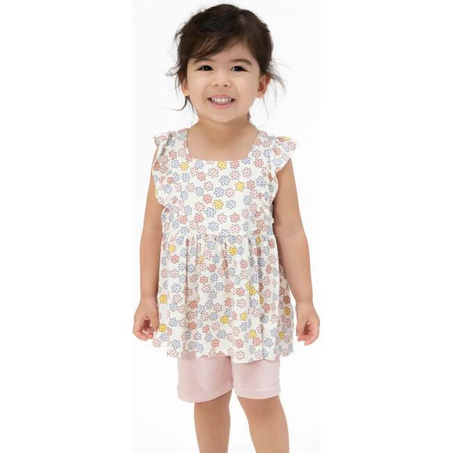 Sarah Floral, Ruffle Tank and Bike Short