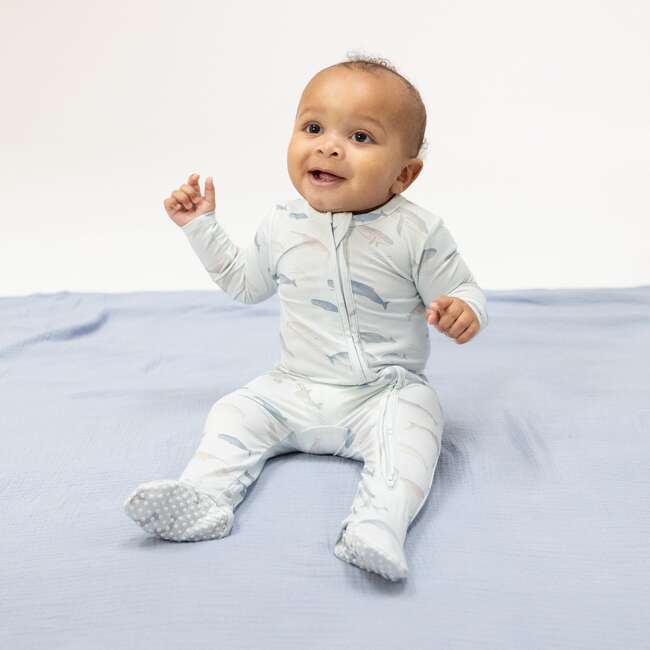 Little Whales, 2 Way Zipper Footie