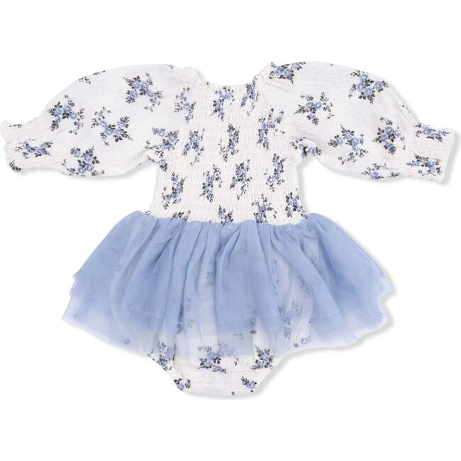Belle Rosette Dot, Long Sleeve Smocked Bubble with Tutu