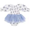 Belle Rosette Dot, Long Sleeve Smocked Bubble with Tutu - Dresses - 2