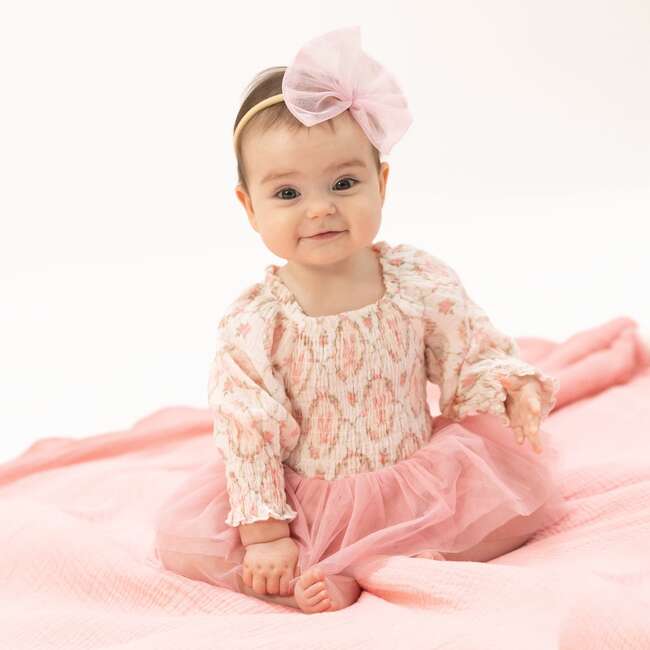 Cameo Ballet Shoes, Long Sleeve Smocked Bubble with Tutu