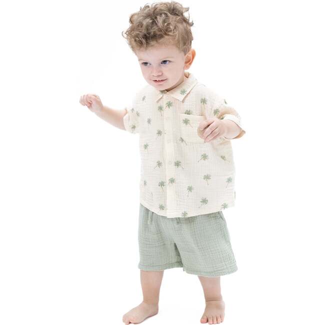 Palm Trees, Polo Button Up with Casual Short