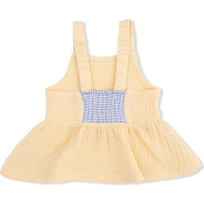 Micro Gingham Blue Blizzard, Peplum Tank with Wide Leg Pant - Mixed Apparel Set - 3