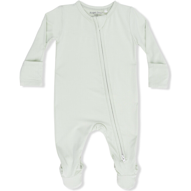 Solid Bok Choy, 2 Way Zipper Footie - Footie Pajamas - 3