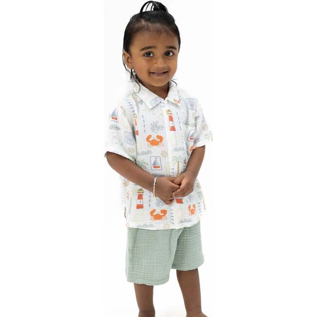 Club Mediterranean , Polo Button Up with Casual Short