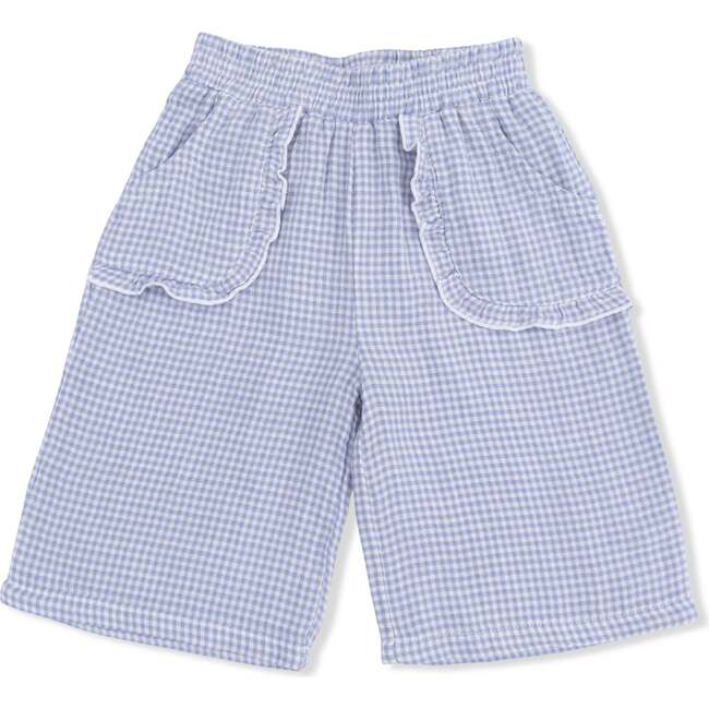 Micro Gingham Blue Blizzard, Peplum Tank with Wide Leg Pant - Mixed Apparel Set - 4