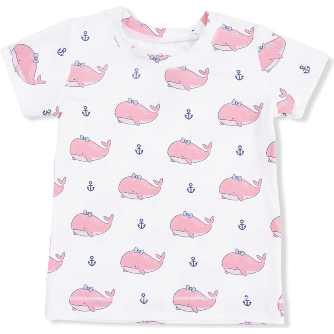 Bubbly Whale with Bow  Pink, Loungewear Short Set