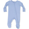 Solid Blue Fog, 2 Way Zipper Footie - Footie Pajamas - 2
