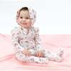 Pink Rosettes, 2 Way Ruffle Sleeve Zipper Footie - Footie Pajamas - 1 - thumbnail