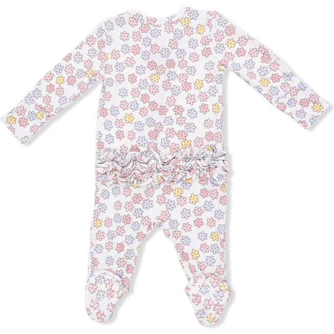 Sarah Floral, 2 Way Ruffle Back Zipper Footie