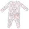 Sarah Floral, 2 Way Ruffle Back Zipper Footie - Footie Pajamas - 2