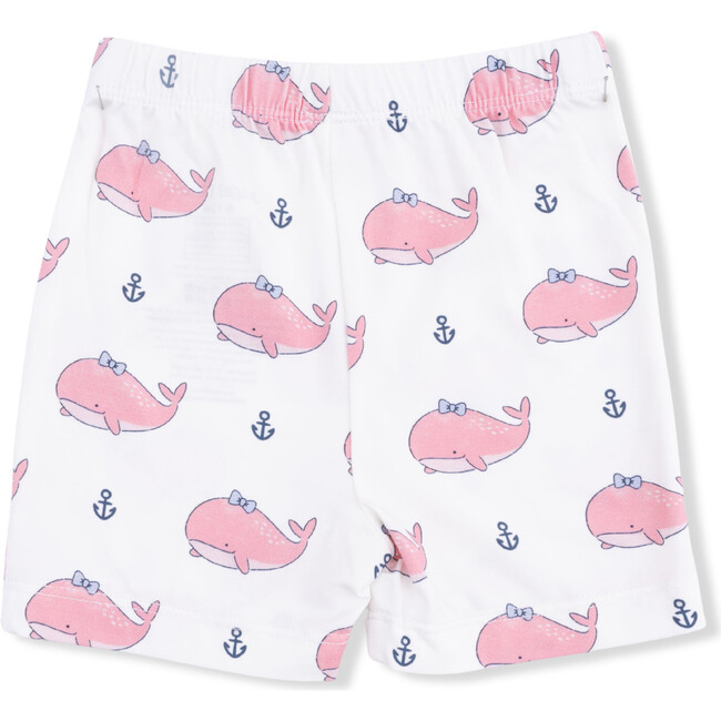 Bubbly Whale with Bow  Pink, Loungewear Short Set - Mixed Apparel Set - 5