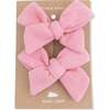 Solid Muslin Poignant Pink, Tutu Bubble & 2 Pack Bow Clips Set - Dresses - 4