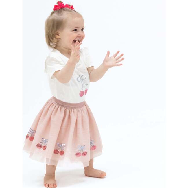 Sweet Bow Cherries, Tutu Skirt with Bike Shorts