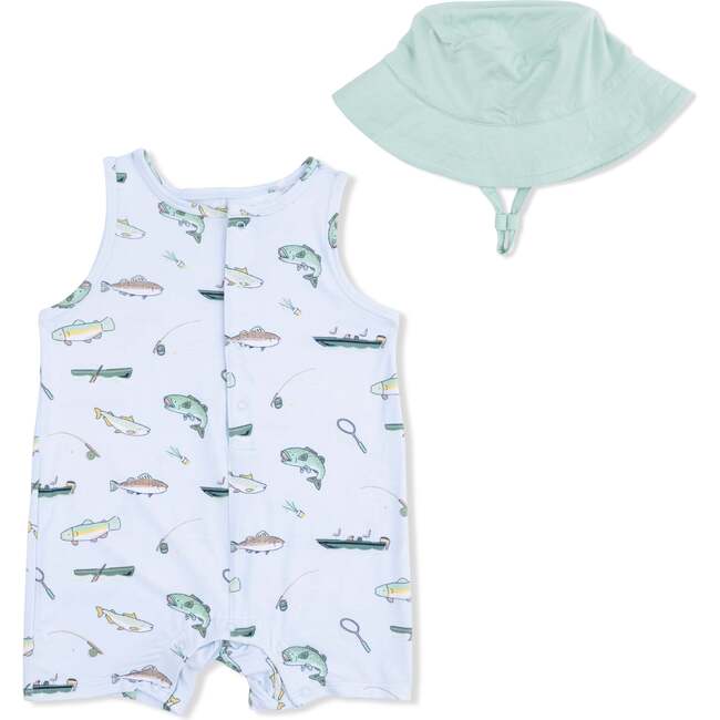 Fishing, Sleeveless Shortie Romper & Bucket Hat