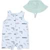 Fishing, Sleeveless Shortie Romper & Bucket Hat - Rompers - 1 - thumbnail