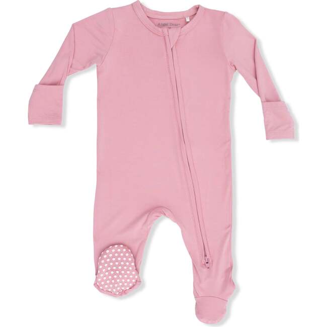 Solid Rose Elegance, 2 Way Zipper Footie