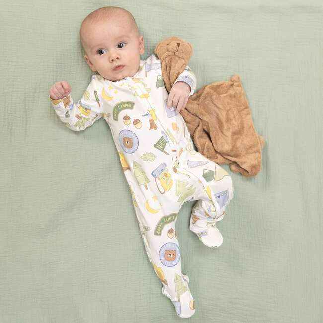 Camping Blue, 2 Way Zipper Footie