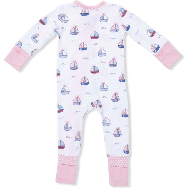 Bubbly Sailboats Pink, Convertible Romper