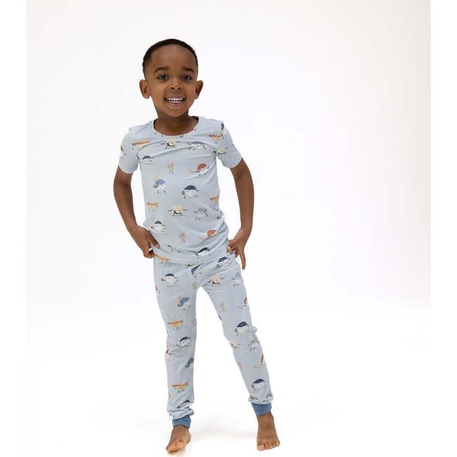 Baseballs Playing Baseball, Short Sleeve Loungewear Set