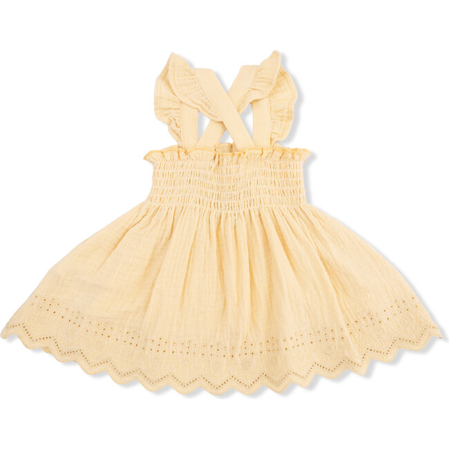 Solid Muslin Italian Straw, Smocked Top with Bloomer