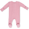 Solid Rose Elegance, 2 Way Zipper Footie - Footie Pajamas - 2
